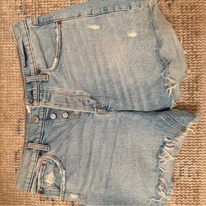 SOLD Abercrombie & Fitch Light Blue Distressed Denim Jean Shorts